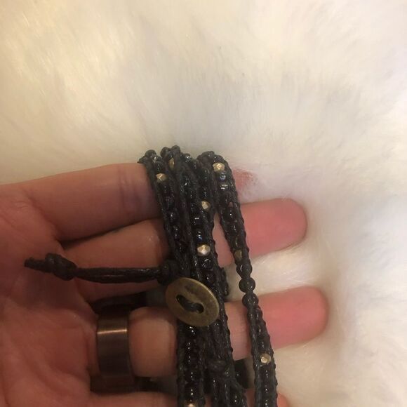 BNWOT black beaded wrap bracelet #4 - Picture 2 of 3